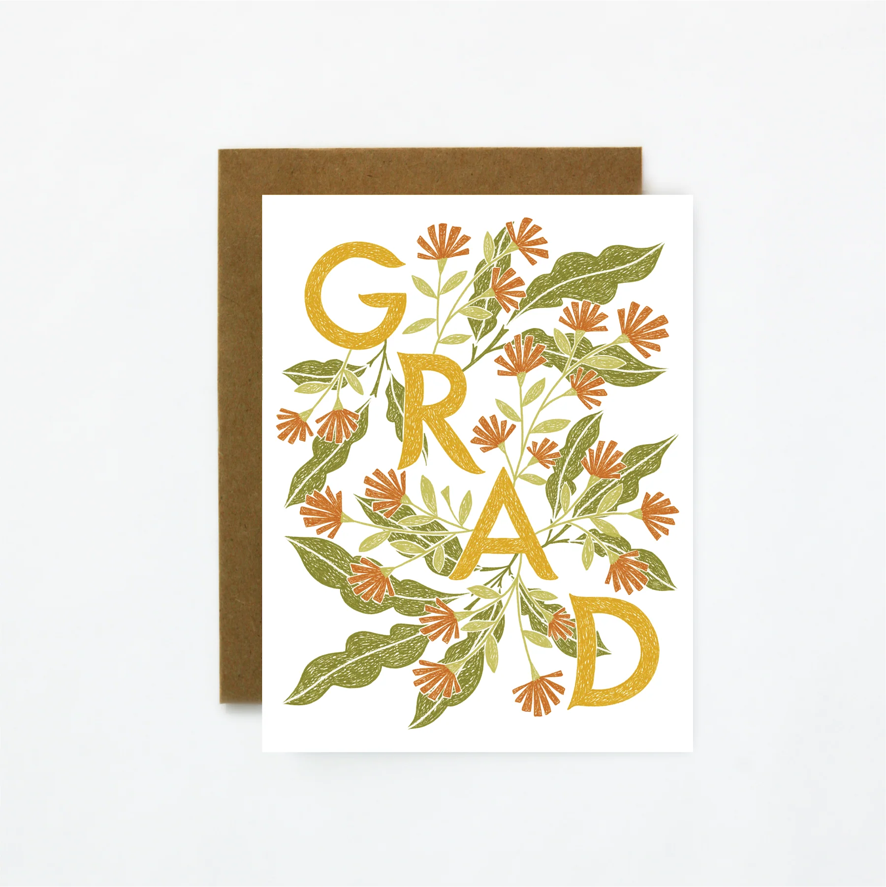 Quiet Lines Graduation Card Grad Florals